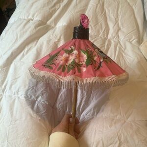 Elegant Pink Floral Parasol Decor